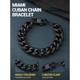 thumbnail image 5 of PROSTEEL Mens Bracelet Stainless Steel Cool Black Cuban Link Bracelet Chunky 12mm Wide 7.5inch Mens Jewelry Birthday Gift, 5 of 7