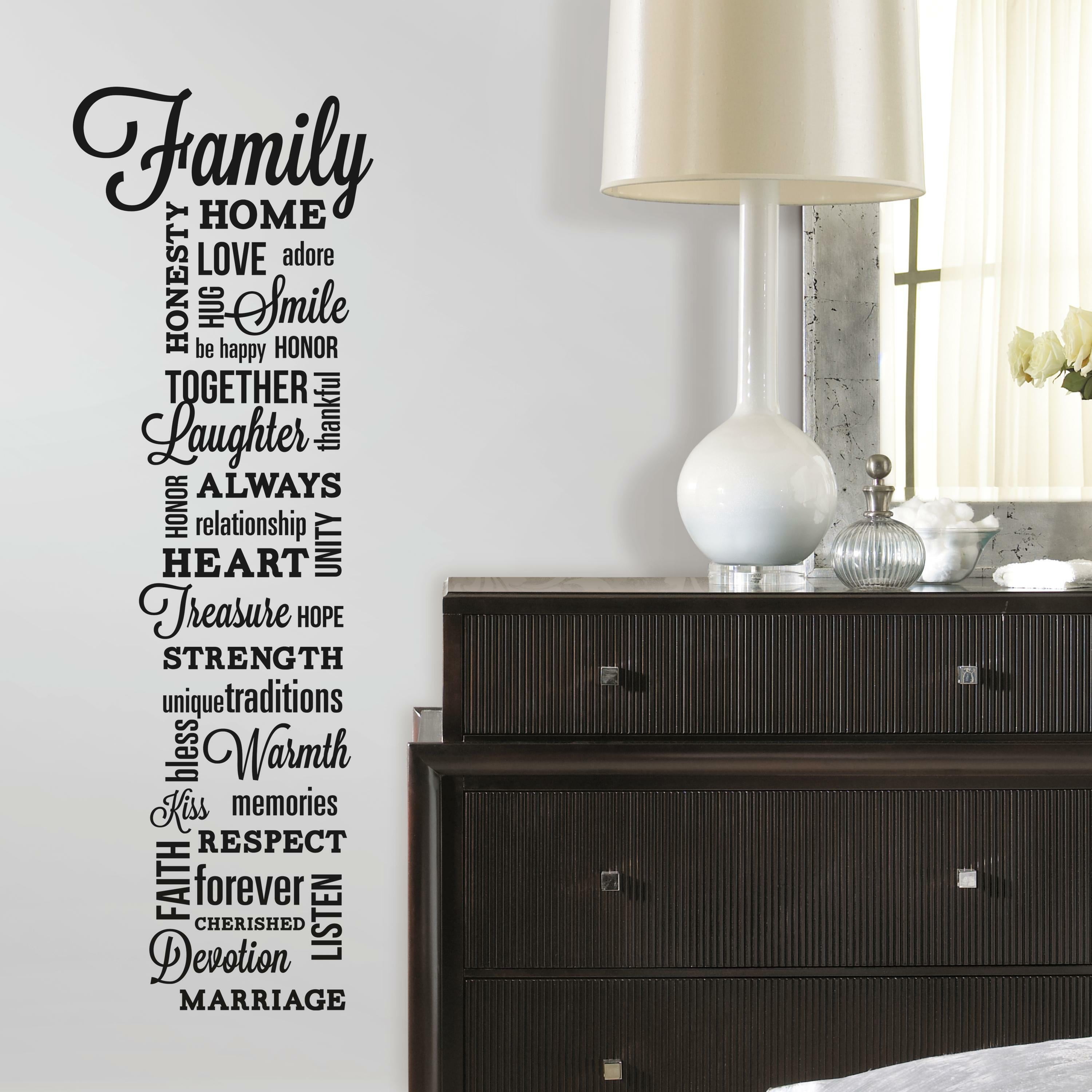 BE HAPPY FAMILY RULES WORDS HOME FAMILY COLLAGE VINYL DECAL WALL ART LETTERING 