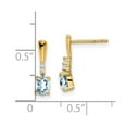 thumbnail image 3 of Auriga 14k Yellow Gold Oval Aquamarine and Diamond Dangle Earrings for Women, 3 of 4