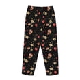 thumbnail image 5 of Naloa Red White Flowers Print Women’s Ultra-Soft Comfy Pajama Lounge Pants with Pockets & Drawstring, 5 of 8