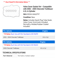 thumbnail image 2 of Valve Cover Gasket Set - Compatible with 2002 - 2005 Chevy Trailblazer 4.2L 6-Cylinder 2003 2004, 2 of 2