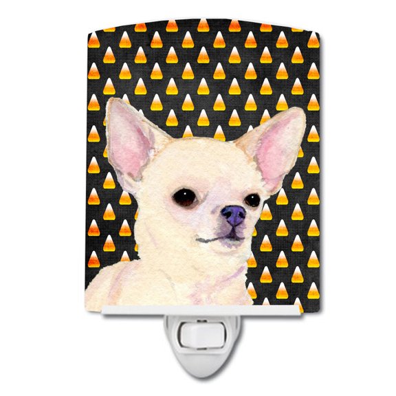 Caroline's Treasures SS4265CNL Chihuahua Candy Corn Halloween Portrait Ceramic Night Light, 6x4x3", multicolor