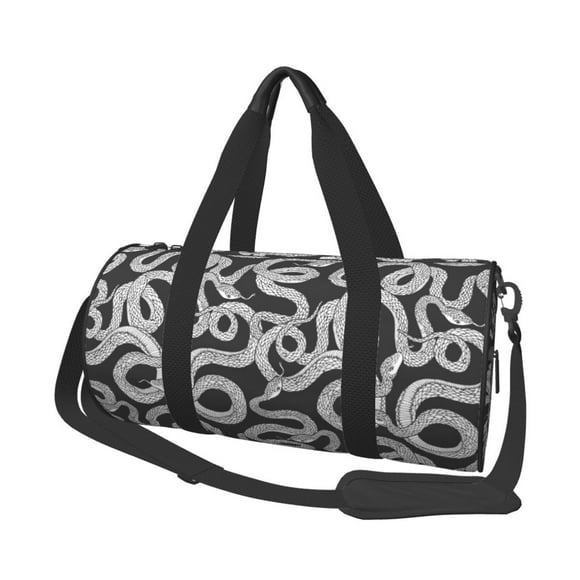 Fotbe Snake Bolsa Deportiva de Lona Plegable con Estampado, Bolsa de Gimnasio con Bolsillo Seco/Húmedo, Bolsa de Viaje Ultraligera de Gran Capacidad
