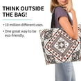 thumbnail image 3 of Kabyle Pottery Berber Motifs Canvas Shopping Bags Portable Large Capacity Groceries Morocco Africa Geometric Tote Shopper Bags, 3 of 7