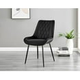thumbnail image 2 of 2x Pesaro Black Velvet Black Leg Luxury Dining Chairs, 2 of 6