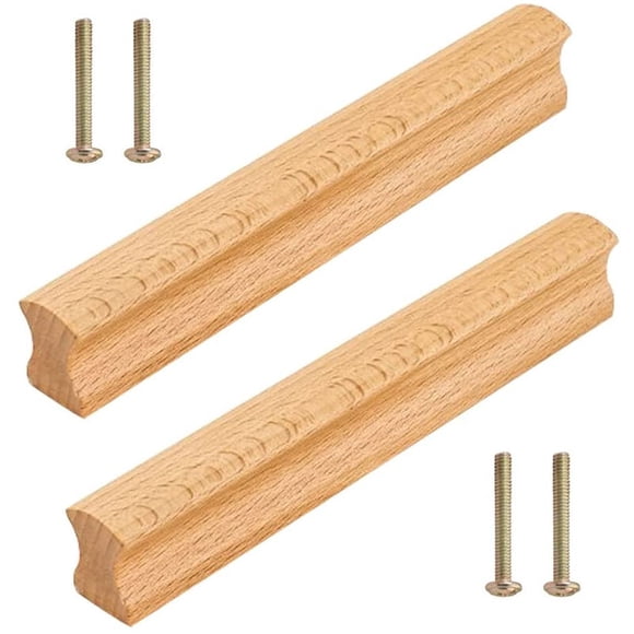 Jinsinto 2 Pieces Wooden Cabinet Pull 192mm Cabinet Drawer Pull with Screws