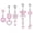 Pink, variant on 5-Piece Belly Button Ring Set, Belly Button Piercing Jewelry, Dangle Belly Button Rings, Stainless Steel Belly Rings for Women, Cute Heart-Shaped Bow Flower Pregnancy Belly Rings