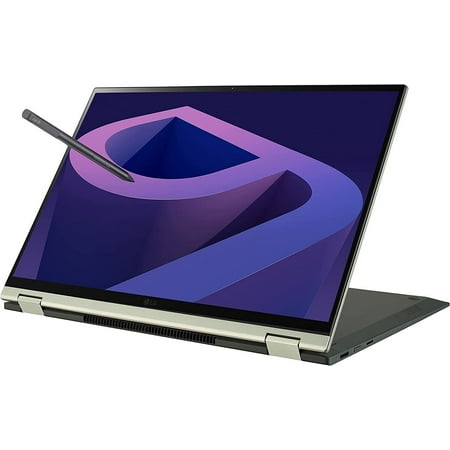 LG Gram (2022) 16T90Q 2-in-1 Tablet Laptop, 16" (2560 x 1600) IPS Display, Intel Evo 12th Gen i7 1260P Processor, 32GB LPDDR5, 2TB NVMe SSD, FHD Webcam, WiFi 6E, Thunderbolt 4, Windows 11, Green