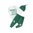 thumbnail image 1 of SUNSIOM Baby 3Pcs Irish Outfits Long Sleeve Romper + Shamrock Embroidery Pants + Hat Set Infant Clothes, 1 of 6