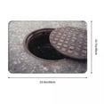 thumbnail image 4 of Manhole Cover Doormat Bathroom Rectangle Soft Entrance Hallway Mat Funny 3D Traps Anti-slip Floor Rug Foot Pad, 4 of 6