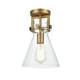 thumbnail image 4 of 411-1F-SN-G411-8WH Innovations Lighting Newton Cone - 1 Light Flush Mount-12 Inch Tall and 8 Inch Wide-Satin Nickel Finish-Matte White Glass Color, 4 of 5