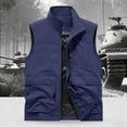 thumbnail image 2 of SHTXOZHI Mens Plus Size Breathable Outerwear Vests Sleeveless Solid Color Layering Casual Jackets with Pockets, 2 of 9