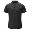 thumbnail image 4 of Durtebeua T-Shirts For Man Men's Shirts Short Sleeve Button T-Shirt Lightweight Fashion Casual Pullover Shirt Black,2XL, 4 of 7