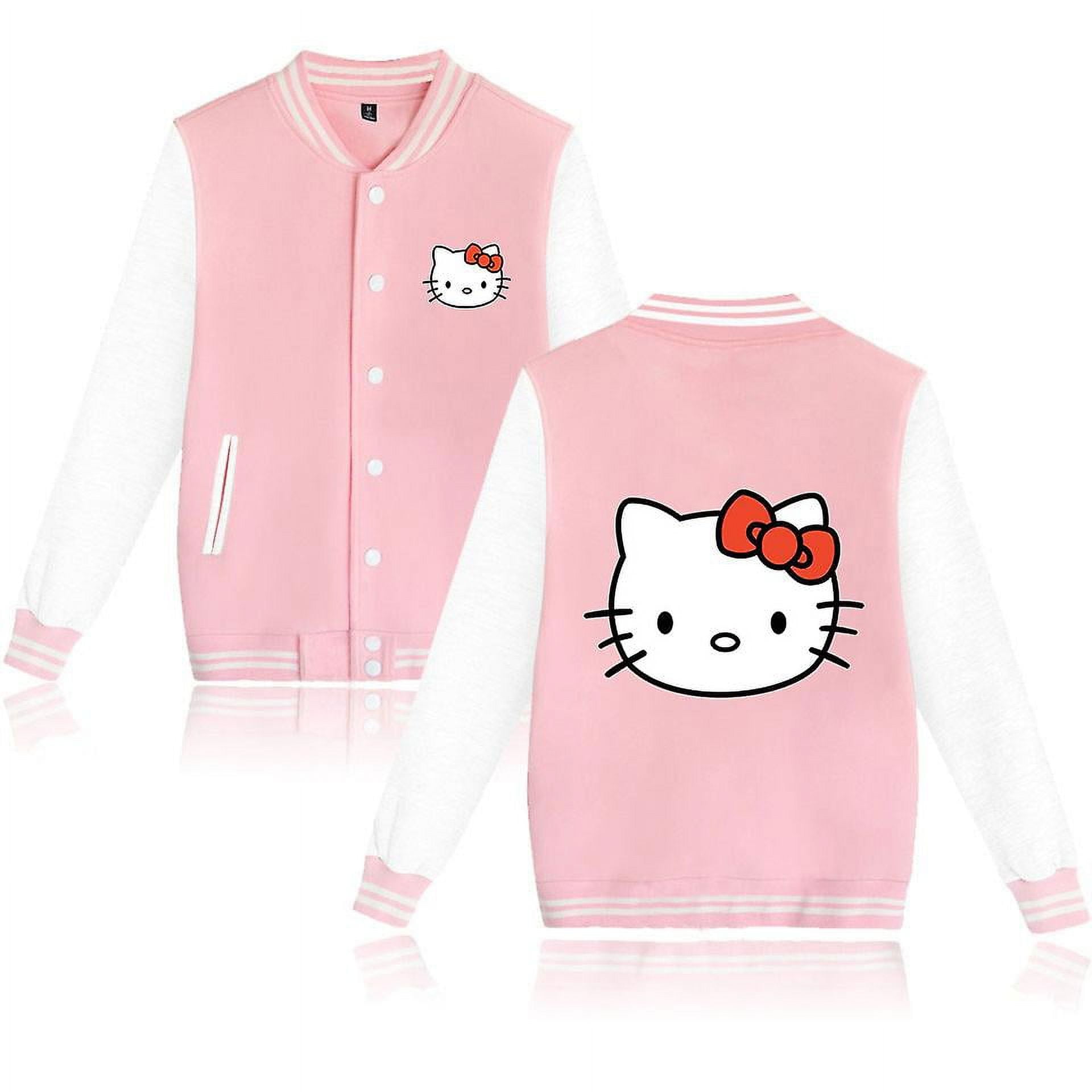 Hello Kitty Baseball Jacket Men Women Hip Hop Harajuku Jackets Streetwear Kids Boys Girls Loose College Coats week