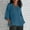 Blue #2, variant on XWSHYW Women's Plus Size Tops Casual Three-Quarter Sleeve V Neck Solid Loose Tee Tops, Sizes S-2XL