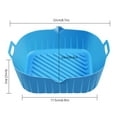 thumbnail image 2 of Xiyztok 2PCS Reusable Heat Resistant Silicone Air Fryer Basket with Handles,Square Air Fryer Silicone Pot,Blue, 2 of 9