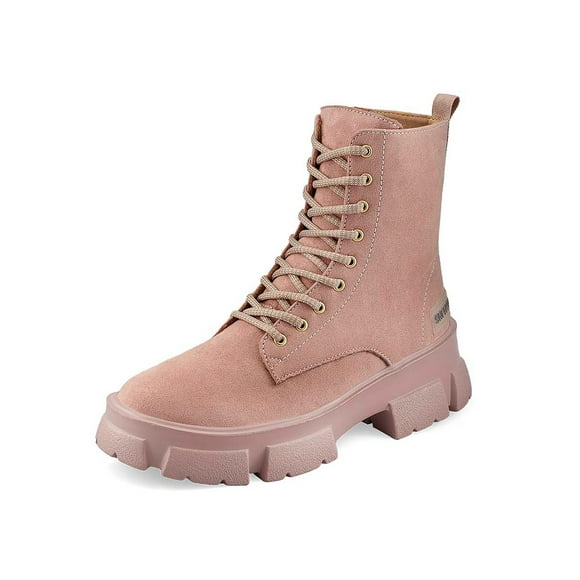 Bota Rosa para Dama Mundo Terra Tipo Militar