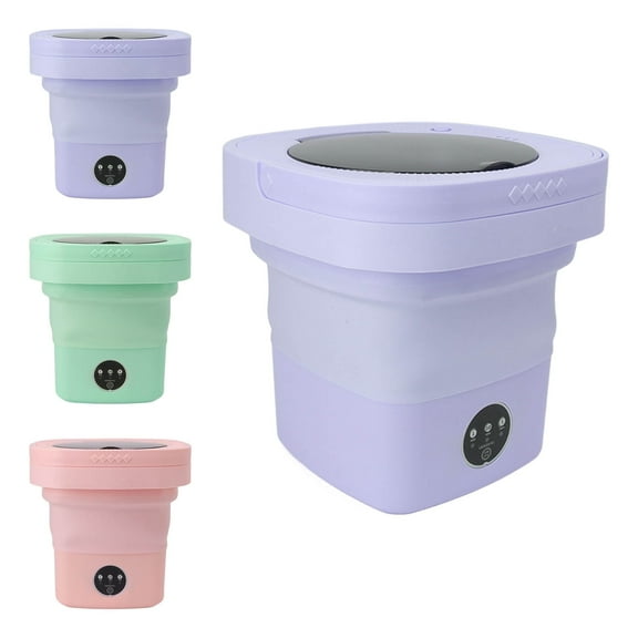 6.5L Washing Machine Folding Portable Automatic Deep Cleaning Wash and Spin Dry Washer with Water Tube 100‑240V for Camping, RV, Travel, Small Spaces, Lightweight[A]
