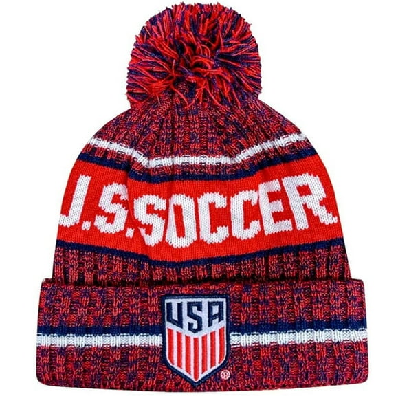 Icon Sports U.S. Soccer Adult Unisex Pom Pom Winter Soccer Beanie 7