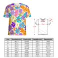thumbnail image 2 of Floral Colorful Flower Women's Short Sleeve T-Shirt Crew Neck Casual Summer Trendy Loose Fit Tops, 2 of 6
