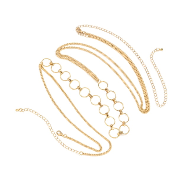 cruzado Pecho Cuerpo Cadena Playa Arnés Collar Joyería dorado Sunnimix Cadena del cuerpo