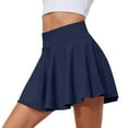 thumbnail image 2 of Women's Tennis Golf Skirts High Waisted with Pockets Inner Shorts for Athletic Skorts Sports Running Pickleball Dark Blue M, 2 of 3