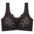 thumbnail image 1 of WZXFASHION High Support Bras For Women Adjustable Strap Full Coverage Up Bras Comfortable No Underwire Wireless Bras Bra Black XL, 1 of 2
