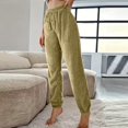 thumbnail image 4 of Summer Pants for Women Pants for Women Dressy Womens Comfy Casual Pajama Designer Wide Leg Yoga Trousers Leather Corduroy Small Sweatpants Fashion Womens Army Green XS, 4 of 7