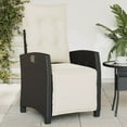 thumbnail image 1 of vidaXL Reclining Garden Chair with Footrest Black Poly Rattan, 1 of 5
