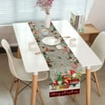 thumbnail image 2 of Christmas Table Runner, Red Cardinal Bird Snow Linen Table Runners, Rustic Xmas Truck Gnome Table Cloth Runner for Wedding Party Holiday Kitchen Dining Home Everyday Decor 13"X72", 2 of 5