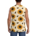 thumbnail image 4 of Uemuo Sunflowers And Bee Pattern Men's Sleeveless T-Shirt,Muscle Athletic Tank Top, Moisture-wicking Quick-dry Breathable Classic Tee Top for Gym Run Outdoor Sports-XX-Large, 4 of 8