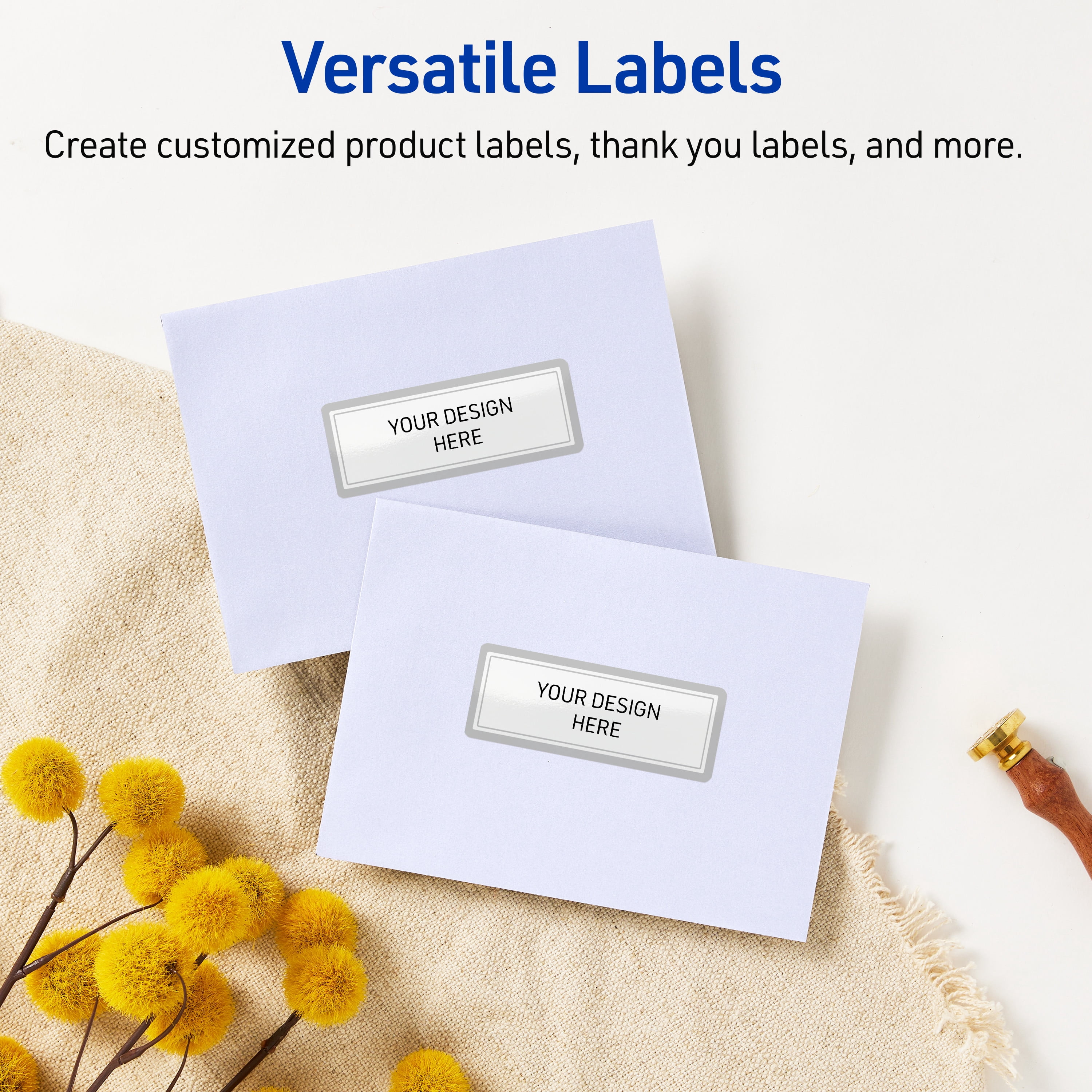 Avery Address Labels, Silver Border, 1" x 2-5/8", 160ct, Glossy, Silver Mirror Metallic