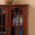 thumbnail image 4 of Southern Enterprises Glass Window Pane Media Cabinet Bookcase - Cherry, 4 of 13