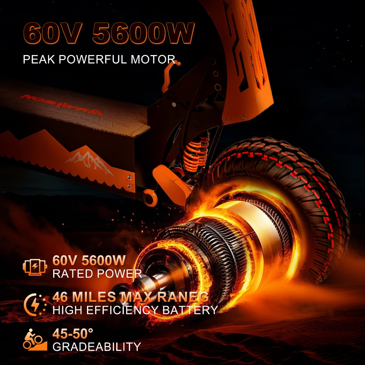 EOEOTWO GT08 Electric Scooter for Adults, 5600W Dual Motor Fast E-Scooter, Up to 50 MPH & 46 Miles Long Range, 11" Off-Road Tires, Heavy Duty Foldable All-Terrain Scooter UL2272