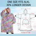 thumbnail image 4 of Oversized Wearable Blanket Hoodie,Colorful Cartoon Unicorn Pattern Sherpa Blanket Hoodie with Super Pockets,Super Warm Fuzzy Pullover for Women & Men, 4 of 6
