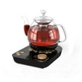 thumbnail image 1 of Eoozwa Electronic Glass Kettle 800W with Steaming Brewing Modes Temperature Control Timer 0.8L Capacity for Tea Making Wireless Design, 1 of 6
