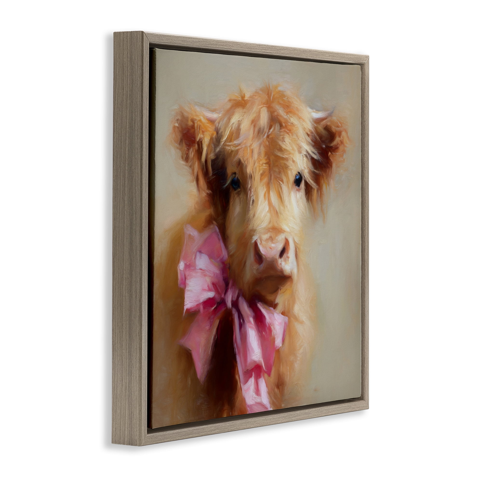 Stupell Industries Little Highland Sweetheart Brown Framed Floater Canvas Wall Art, design by Tina LeCour