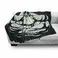 thumbnail image 3 of Pitbull Soft Flannel Fleece Blanket, Illustration of a Strong Pitbull Big Biceps Bodybuilder Animal Character, Cozy Plush for Indoor and Outdoor Use, 50" x 60", White Charcoal Grey, by Ambesonne, 3 of 6