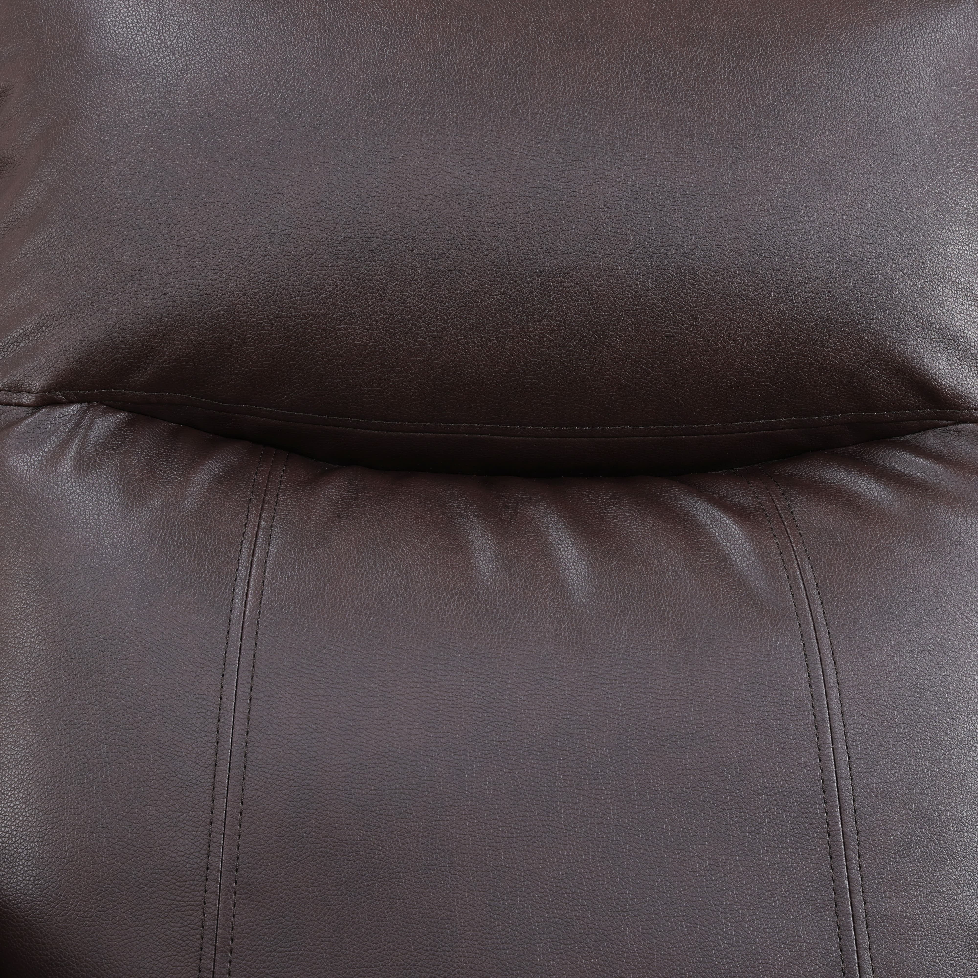 MAYEERTY Reclining Sofa, 3-Seat Breathable Semi-PU Leather Recliner with Adjustable Backrests for Living Room, Brown