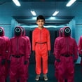 thumbnail image 2 of LILELIS Squid Game Homme en Trench-Coat Noir Carnaval avec Gants 2-Rouge TTG, 2 of 8