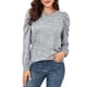 thumbnail image 2 of Manga Mujer Cuello Redondo Sudadera Moda Casual Dobladillo Suelto Manga Larga Puff Jersey Tops Blusa Para El Trabajo, 2 of 5
