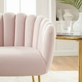 thumbnail image 3 of Armchair Accent Tufted Chair, Pink, Velvet, Modern Contemporary, Mid Century Living Hotel Lounge Cafe Lobby, 3 of 8