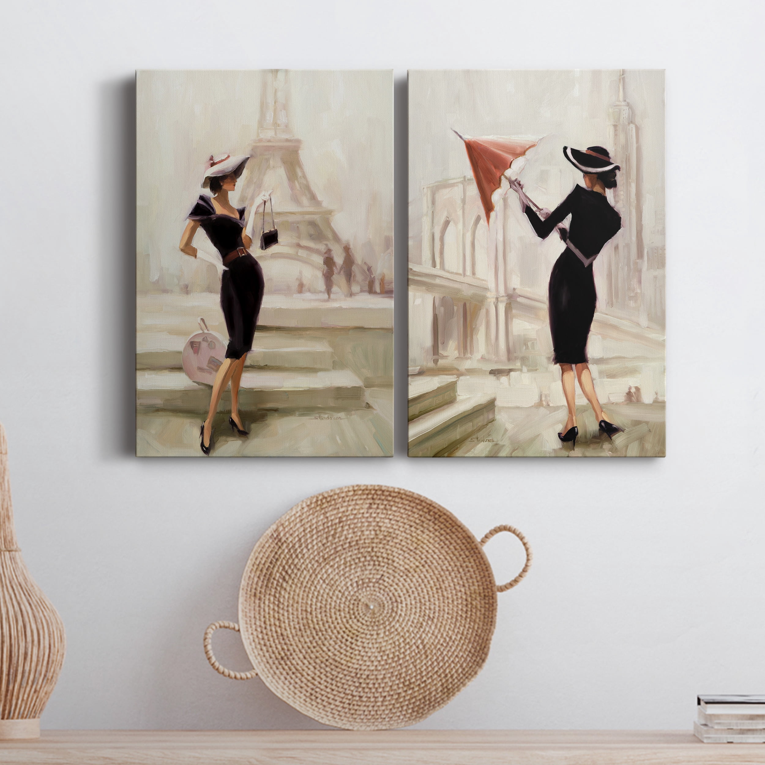 Love, From Paris Premium Gallery Wrapped Canvas - Ready to Hang - Set of 2 - 18 x 27 Each