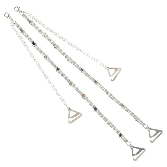 Zehuanyu 2 Pcs Breast Tape Invisible Shoulder Straps Women's Miss 28x2.2cm Silver