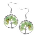 thumbnail image 1 of Pendientes colgantes vintage JanHm con piedras preciosas árbol de la vida joyería verde, 1 of 4
