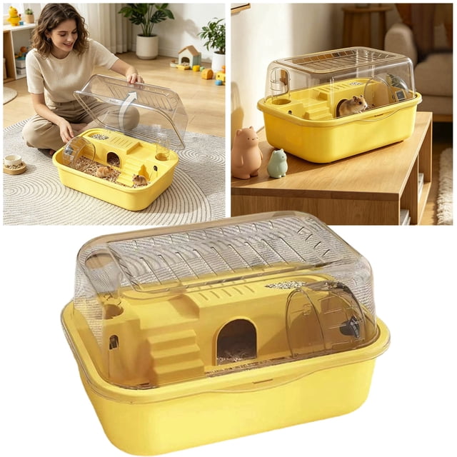 Tong Hamster Cage With Removable Base Quiet Exercise Wheel And Double Layer Design For Easy Cleaning And Comfortable Habitats Hamster Cage With Activity