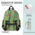 thumbnail image 5 of Football Stripe Green Pattern Cute School Backpack Bag for School with Padded Back and Adjustable Shoulder Straps 15.25"x11.5"x5.25", 5 of 5