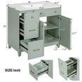 thumbnail image 2 of DTTRA 36" Bathroom Vanity with Ceramic Sink, Double-Layer Drawers and Adjustable Shelves, Green, 2 of 8
