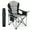 Black Gray, variant on EDX Oversized Camping Folding Chair, Heavy Duty Padded Chair with Cup Holder Storage and Cooler Bag, 5000 LBS Steel Frame, Portable for Outdoor,Black Gray