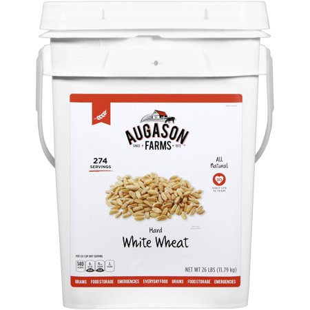 Augason Farms Emergency Food Hard White Wheat, 26 lb